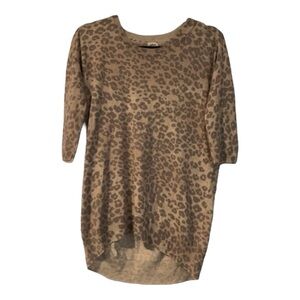 Aritzia Wilfred Balzac Sweater Silk Cashmere Cotton Leopard Size XXS